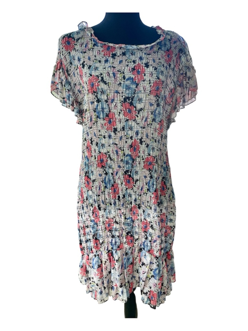 VERONICA BEARD Cici Ruched Floral Mini Dress Size 6 - Picture 3 of 12